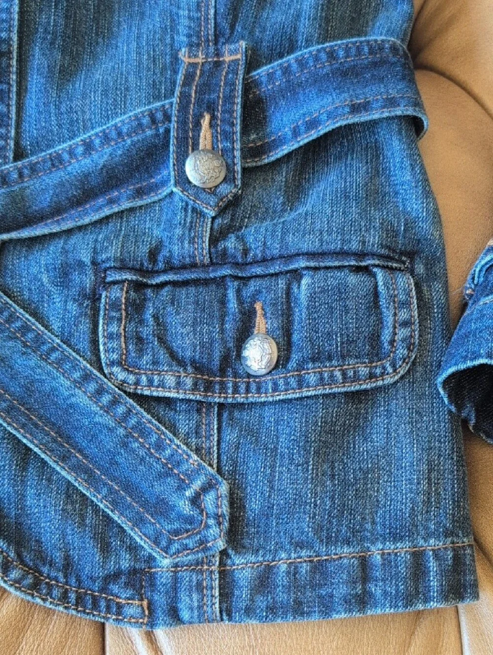 Ralph Lauren LRL Indigo Denim Belted Blazer Jacket Heritage Classic Americana - Picture 10 of 11
